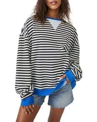 Free People - Oversize Stripe Sweatshirt - Lyst