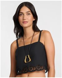 Onia - Air Linen Scallop Cropped Top - Lyst