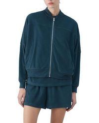 Mango - Cotton Blend Terry Bomber Jacket - Lyst