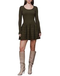 Avec Les Filles - Long Sleeve Mini Sweater Dress - Lyst