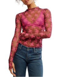 Free People - Two-Tone Lady Lux Sheer Mesh Top - Lyst