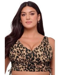 S3 Apparel - Supportive And Sculpting Cinched Adjustable Midkini Swimsuit Top - Lyst
