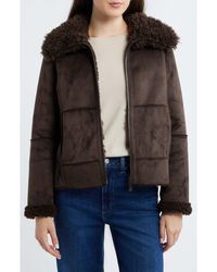 Sam Edelman - Zip Front Faux Shearling Jacket - Lyst