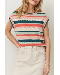 Marine Layer - Rory Stripe Open Knit Sweater Vest - Lyst