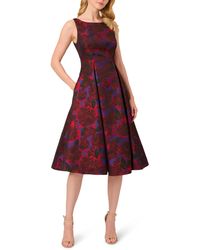 Adrianna Papell - Floral Jacquard Fit & Flare Cocktail Dress - Lyst