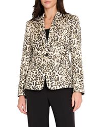 Tahari - Leopard Print Metallic Blazer - Lyst