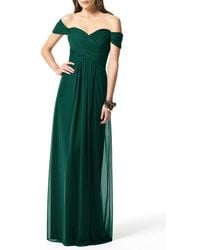 off the shoulder crossback gown dessy collection