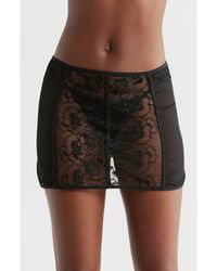 Kilo Brava - Embroidered Lace-Up Sheer Skirt & G-String Set - Lyst