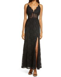 Morgan & Co. - Corset Lace Sleeveless Gown - Lyst
