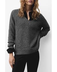 Mango - Sequin V-Neck Sweater - Lyst