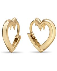 DEVATA - Heart Hoop Earrings - Lyst