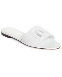 Dolce & Gabbana - Bianca Interlock Slide Sandal - Lyst