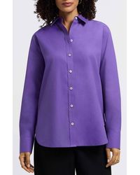 Foxcroft - Meghan Solid Cotton Button-Up Shirt - Lyst