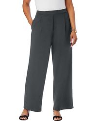 Jessica London - Stretch Knit Crepe Wide Leg Pant - Lyst