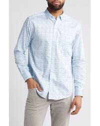 Johnston & Murphy - Diamond Print Cotton Button-up Shirt - Lyst