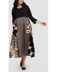 Alembika - Serene Print Mixed Media Maxi Dress - Lyst