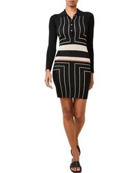 Solid & Striped - The Debra Mixed Print Long Sleeve Knit Shirtdress - Lyst