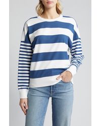 Caslon - Caslon(r) Variegated Stripe Stretch Cotton Sweatshirt - Lyst