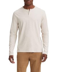 Vince - Long Sleeve Sueded Jersey Henley - Lyst