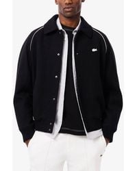 Lacoste - Logo Appliqué Wool Blend Varsity Jacket - Lyst