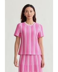 Ming Wang - Roadmap Pattern Soft Knit Top - Lyst