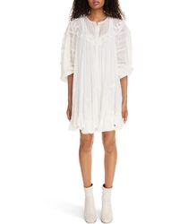 Isabel Marant - Gyliane Long Sleeve Lace Cotton & Silk Dress - Lyst
