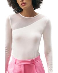 MARCELLA - Milo Long Sleeve Mesh & Jersey Top - Lyst