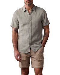 The Normal Brand - Kalo Cotton Gauze Short Sleeve Button-Up Shirt - Lyst