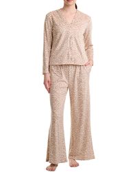 Splendid - Long Sleeve Wide Leg Velour Pajamas - Lyst