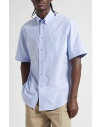 Givenchy - Short Sleeve Cotton Oxford Button-Down Shirt - Lyst