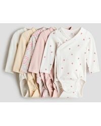 H&M - 5-Pack Wrapover Bodysuits - Lyst