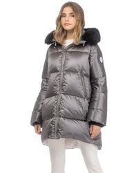 Gorski - Apres-Ski Horizontal Jacket With Detachable Genuine Shearling Hood Trim - Lyst