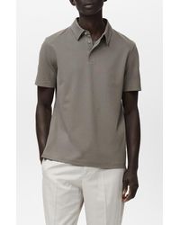 Mango - Solid Cotton Blend Piqué Polo - Lyst