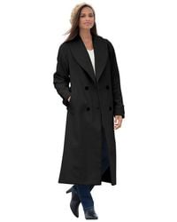 Jessica London - Long Shawl Collar Wool Coat - Lyst
