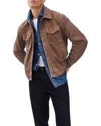 Rag & Bone - Water Repellent Goatskin Suede Trucker Jacket - Lyst