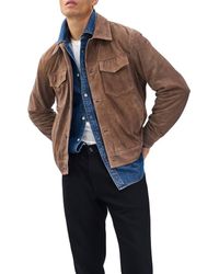 Rag & Bone - Water Repellent Goatskin Suede Trucker Jacket - Lyst