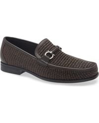 Ferragamo - Gancini Raffia & Leather Loafer - Lyst