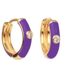 Color Shout - Enamel Huggie Hoops - Lyst