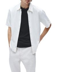 Rag & Bone - Dalton Short Sleeve Cotton Blend Knit Button-up Shirt - Lyst