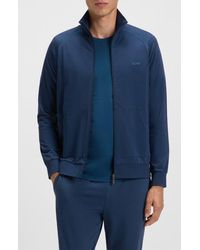 BOSS - Mix Match Stretch Cotton Lounge Jacket - Lyst