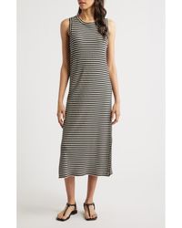 Rails - Stripe Rib Midi Tank Dress - Lyst
