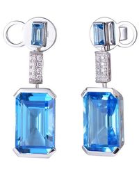 Kahn High Jewelry - Topaz Earrings With Diamonds - Lyst