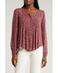 Lucky Brand - Floral Long Sleeve Top - Lyst