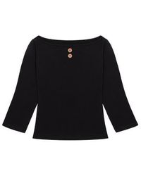 Oddli - 3/4 Sleeve Boat Neck Top - Lyst