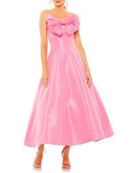 Mac Duggal - Bow Front Strapless Taffeta A-line Gown - Lyst
