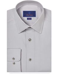 David Donahue - Slim Fit Micro Dobby Cotton Dress Shirt - Lyst