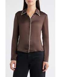 FRAME - The Slim Essential Silk Shirt - Lyst
