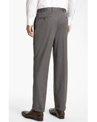 Canali - Wool Flat Front Trousers - Lyst