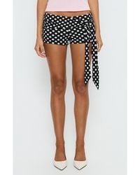 Princess Polly - Declanne Wrap Polka Dot Micro Shorts - Lyst