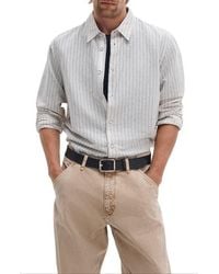 Rag & Bone - Finch Stripe Linen Blend Button-Up Shirt - Lyst